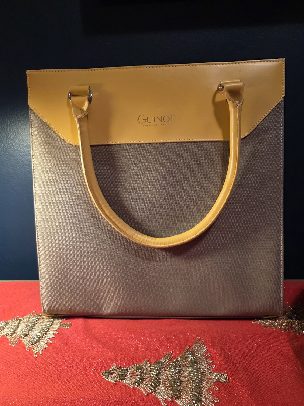 Guinot Institut Paris Large Beige & Tan Tote Bag | Work, Travel & Everyday